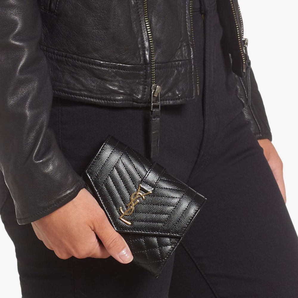 Yves Saint Laurent Black Quilted Leather Wallet